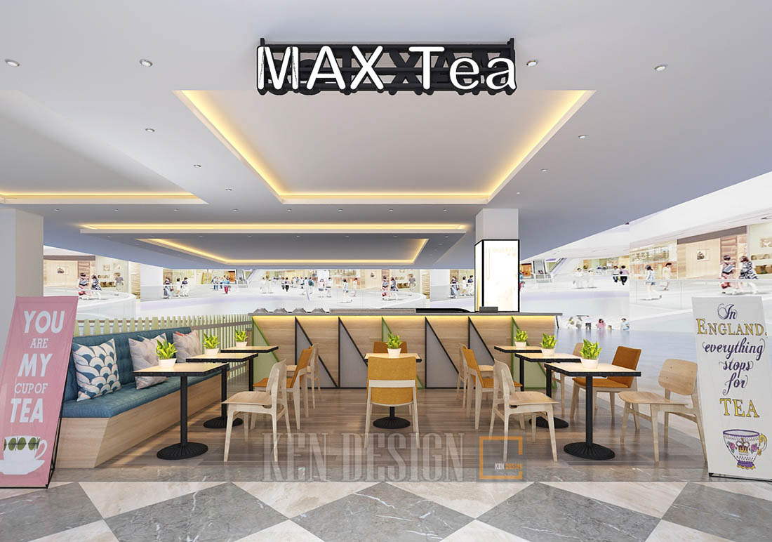 thiết kế quán trà sữa Max Tea